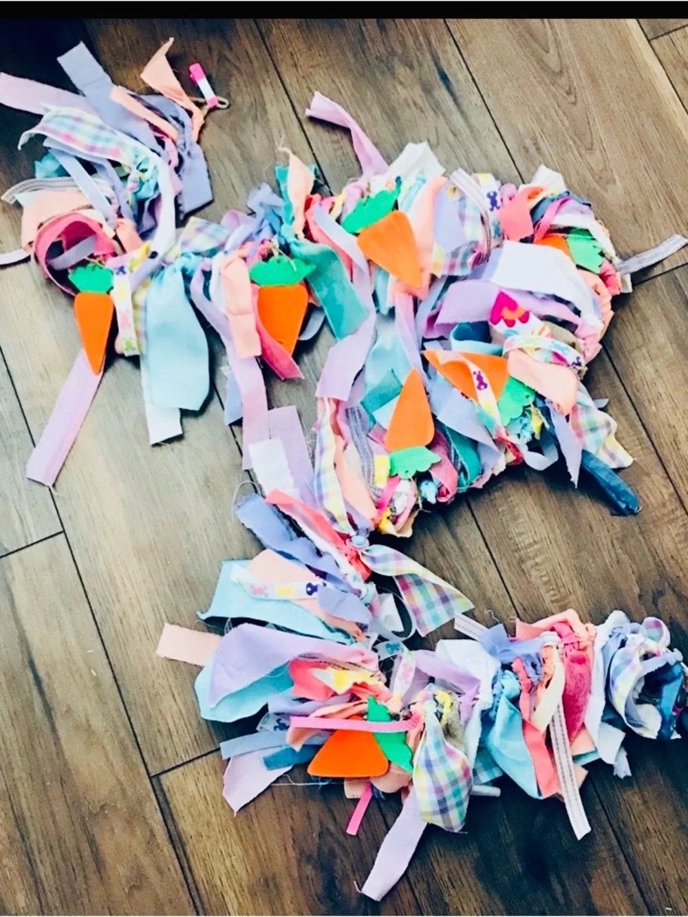 Multicolor Carrot Ribbon Garland - Pastel Party Décor - Spring Easter over 5 ft